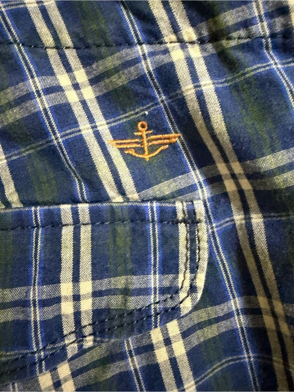 Dockers Men's Navy Plaid Cargo Shorts